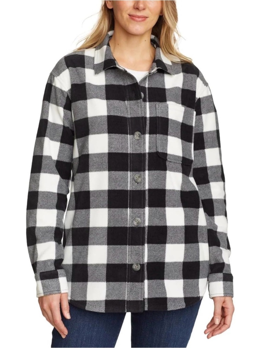 Eddie Bauer Women's Soft Microfleece Button-Up Shirt Size S